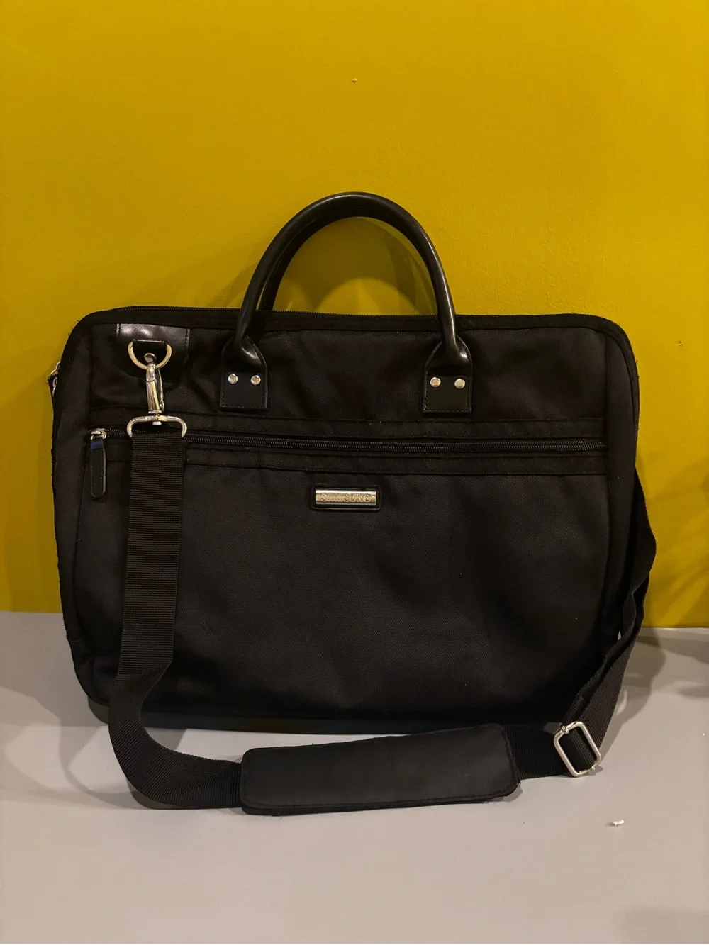 Black Men's Briefcase with Detachable Shoulder Strap0708